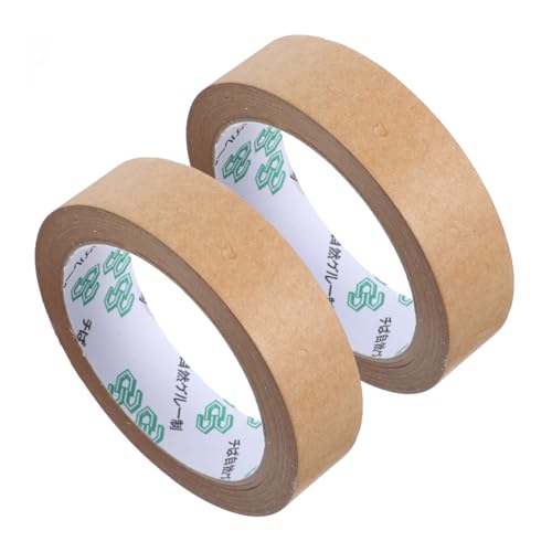 Cabilock 2 Rollen Band schwere Klebeband verstärkt wickeln Weiß Packbänder für Taschen Hochleistungs-Verpackungsband DIY -Versiegelungsband Kartonband bopp Light Brown von Cabilock