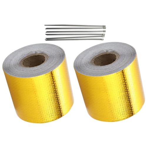 Cabilock 2 Rollen Folienband Hitze Klempnerband Streifen hoch im Freien klebeband selbstklebendes Dichtungsband Fugendichtband wasserdichtes Band Butylkautschuk Golden von Cabilock