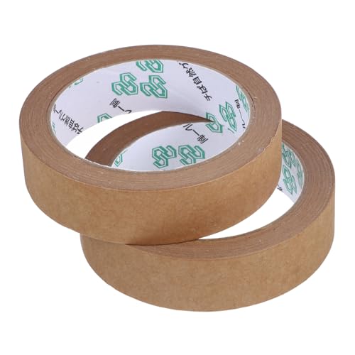 Cabilock 2 Rollen Kraftpapier Klebeband Beschriftbares Selbstklebendes Verpackungsband Vielseitig Einsetzbar für Versand Büro und für Verpackungsbedürfnisse von Cabilock