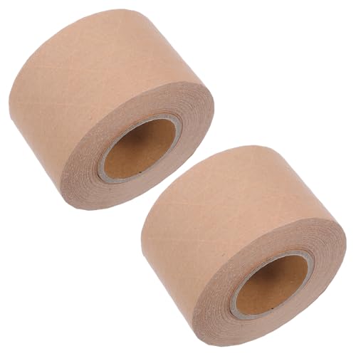 Cabilock 2 Rollen Kraftpapier Klebeband Wasseraktiviertes Beschreibbares Biologisch Abbaubares Verpackungsband Reißfestes Schweres Packband ohne Gelatine für Sicheres Versiegeln und Versand von Cabilock