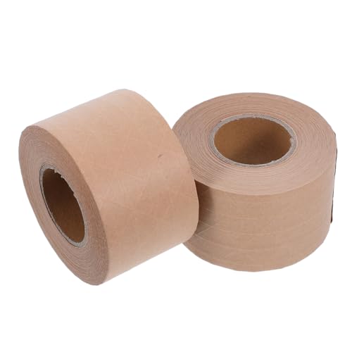 Cabilock 2 Rollen Kraftpapier Klebeband Wasseraktiviertes Schweres Selbstklebendes Verpackungsband mit Beschreibbarer Oberfläche Reißfest Biologisch Abbaubar Stark Haftend für Versand und von Cabilock