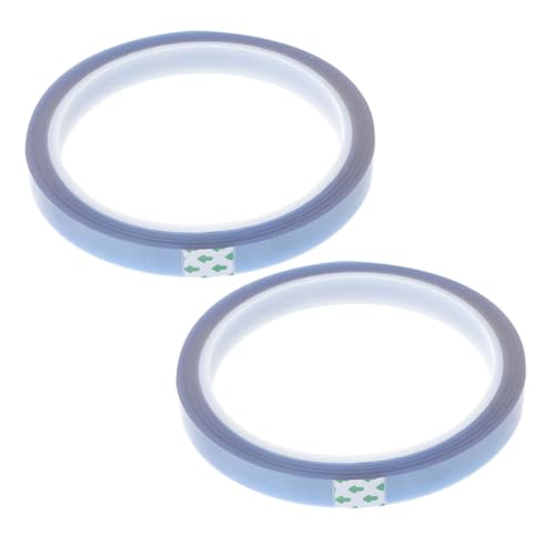 Cabilock 2 Rollen hitzebeständiges Klebeband Thermal- unschmelzbar hoch klebrig Wärmeband Sublimationsband Sublimationszubehör Sublimations-Kit Transferband für Vinyl Kieselgel Blau von Cabilock
