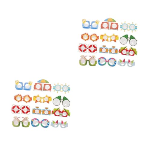 Cabilock 2 Sätze Flamingo Papierbrillen Für Luau Party Tropische Kostümaccessoires Foto Requisiten Kreative Und Sichere Brillen Für Erwachsene 12 Stück * 2 von Cabilock