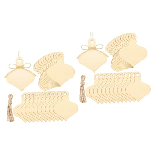 Cabilock 2 Sätze Unvollendete Holzanhänger Für Weihnachten Diy Holzscheiben Für Bastelarbeiten Glatte Oberfläche Zum Malen Und Beschriften Für Weihnachtsdekoration Und 25 Stücke * 2 von Cabilock