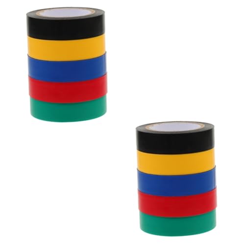 Cabilock 2 Sätze Wasserdichtes Isolierband Ziehen Um Zweck Weiß Aus -klebeband Streifen Blau Gaffers Tape Schwarzes Band Farbband Für Die Beschriftung Farbiges Klebeband Pvc 5 Rollen * 2 von Cabilock