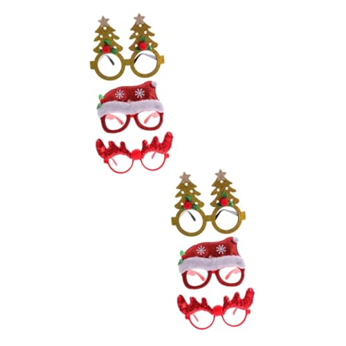 Cabilock 2 Sätze Weihnachtsbrille Für Kreative Partybrille Mit Zufälligen Farben Für Festliche Anlässe Weihnachtsgeschenke Und Dekoration Für Partys Zufällige 3 Stücke * 2 von Cabilock