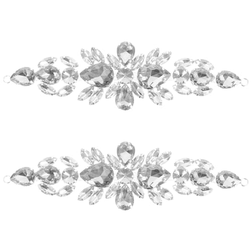 Cabilock 2 Stück Blumen-Strass-Applikation: Aufnäher mit Kristall-Applikationen, Hotfix-Patches für Hochzeit, Brautkleid, Kleidung, Dekoration Cabilock 2 Stück Blumen-Strass-Applikation: Aufnäher mit Kristall-Applikationen, Hotfix-Patches für Hochzeit, Brautkleid, Kleidung, Dekoration von Cabilock