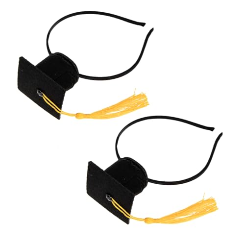 Cabilock 2 Stück Doktorhut Haarband mit Goldener Quaste Stilvolles Abschluss Stirnband für Bachelor Party Abschlussfeier und Fotografie Bequemes Party Kopfschmuck Accessoire von Cabilock