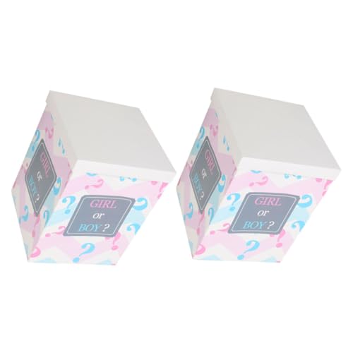 Cabilock 2 Stück Faltbare Papierboxen Gender Reveal für Jungen und Mädchen Party Dekoration Shower Tragbar Vielseitig für Luftballons und Überraschungen Einfache Handhabung Festlich Sicher von Cabilock