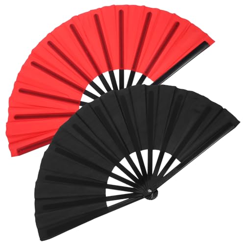 Cabilock 2 Stück Faltender Handfächer Faltbare Tai Chi Fächer für Auftritte Sportevents und Persönliche Stil Kompakt und Tragbar Einzigartiges Design für Damen und Herren von Cabilock