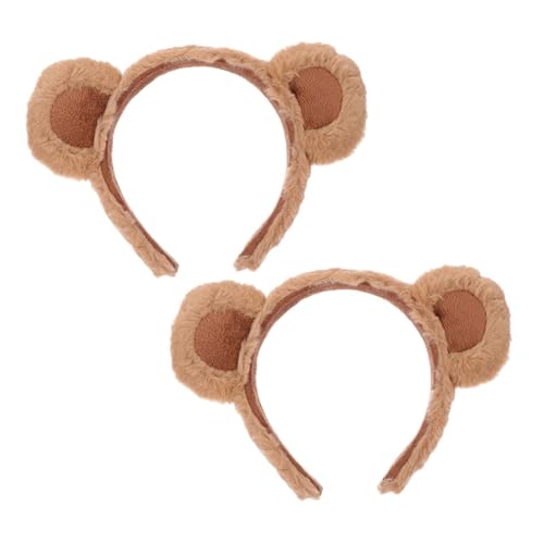 Cabilock 2 Stück Fluffy Bärenohren Stirnband Weiches Braunes Tierohren Haarband Kuscheliges Kostümzubehör für Party Cosplay Karneval und Festliche Anlässe von Cabilock