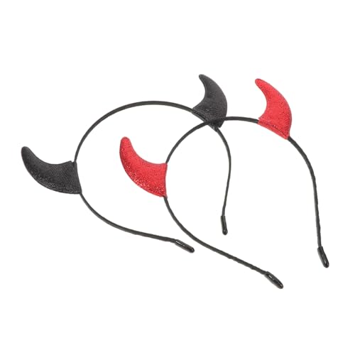Cabilock 2 Stück Glitzernde Teufelshörner Haarreif Halloween Hörner Stirnband für Damen Herren Auffälliges Cosplay Party Kostüm Zubehör mit Kreativen Hörnern Karneval Fasching von Cabilock