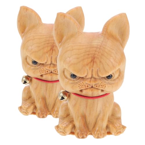 Cabilock 2 Stück Handgeschnitzte Bulldogge Holzfigur Kompakte Holzskulptur Tierornament Kleine Tischdekoration für Hundeliebhaber Büro Zuhause Cabilock 2 Stück Handgeschnitzte Bulldogge Holzfigur Kompakte Holzskulptur Tierornament Kleine Tischdekoration für Hundeliebhaber Büro Zuhause von Cabilock