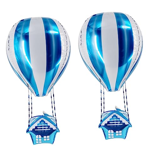 Cabilock 2 Stück Heißluftballon Dekoration Für Luftballons Heißluftballondekoration Ballondekorationen Party-ballon- Kinderparty Ballon Partyballon Schmücken Blau Aluminiumfolie von Cabilock