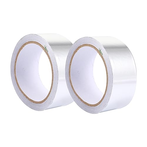Cabilock 2 Stück Hochtemperaturbeständiges Wärmedämmband Zinn Thermal- Heizung nachweisen Pip Hitze Schutz thermisch Reparaturwerkzeug Klebeband aus Aluminiumfolie Abdichtband Silber von Cabilock