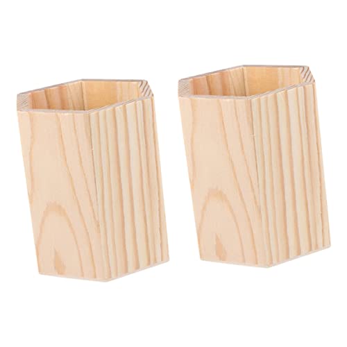 Cabilock 2 Stück Holz Stifthalter Diy Graffiti Organizer für Büro Zuhause Unbehandelt Sechseckige Form Stabile Aufbewahrungsbox aus für Stifte Kosmetik von Cabilock