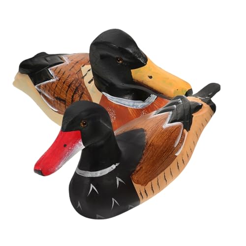 Cabilock 2 Stück Holzente Deko Mandarinenenten Figur Hochzeit Liebesvögel Holzstatue für Zimmer Tischdekoration von Cabilock
