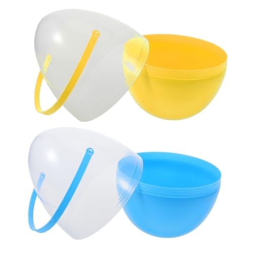 Cabilock 2 Stück Jumbo Ostereier mit Griff Klare Plastik Ostereier Füllbare Eier für Dekoration und Ostereiersuche Große Hohle Eierschalen Gelb Cabilock 2 Stück Jumbo Ostereier mit Griff Klare Plastik Ostereier Füllbare Eier für Dekoration und Ostereiersuche Große Hohle Eierschalen Gelb von Cabilock