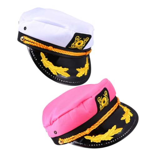 Cabilock 2 Stück Kapitänsmütze und Matrosenmütze Verstellbare Kostüm Hüte für Cosplay Halloween Nautische Themenpartys Bootspartys und Unisex Gefertigt von Cabilock
