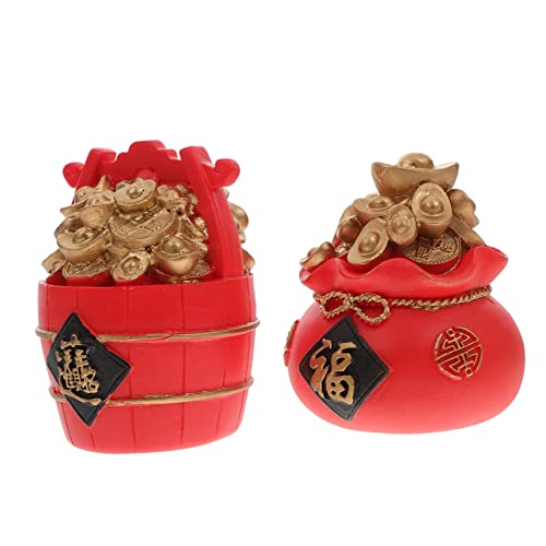 Cabilock 2 Stück Ornament Katzenstatue Türzwerg Katzen Spardose Positives Glück Katzen Ornamente Herbstdeko Herbst Tablett Schild Glücksdeko Süße Figuren von Cabilock