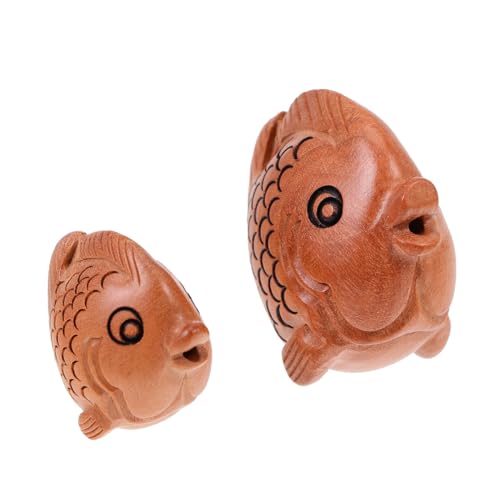 Cabilock 2 Stück Pfirsichholz Geschnitzte Fisch Accessoires Schnitzerei Herstellung Von DIY Schlüsselanhängern Armbändern Schmuckzubehör Dekoratives Kunsthandwerk Glückverheißendes von Cabilock
