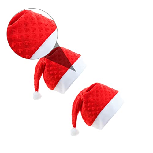 Cabilock 2 Stück Plüsch Weihnachtsmütze für Erwachsene Teiliges Weiches Material Warm und Hautfreundlich Festliche Party Deko für Weihnachten und Winter Klassisches Design mit Großem Bommel von Cabilock