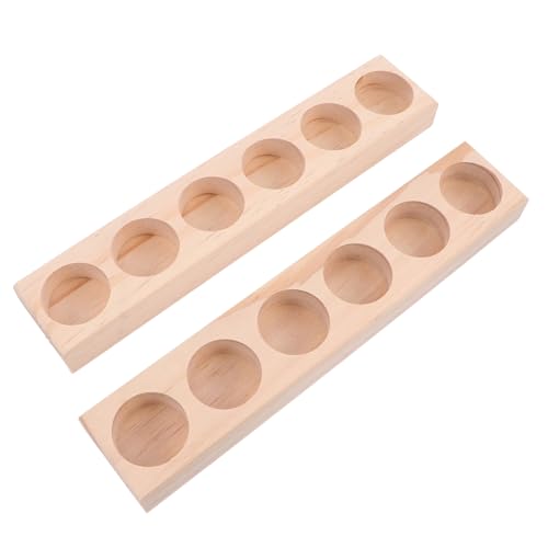 Cabilock 2 Stück Slots Ätherisches Öl Display Regal Organizer Holz Aufbewahrungsständer für Duftöle Nagellack und Kosmetikflaschen Kompakter und Praktischer Halter für Zuhause von Cabilock
