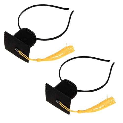 Cabilock 2 Stück Stilvolle Doktorhut Haarreife mit Goldenen Quasten Leichte Abschluss Haarbänder für Bachelor und Graduation Party Kreative Fotorequisite und Bequeme Kopfschmuck Deko von Cabilock