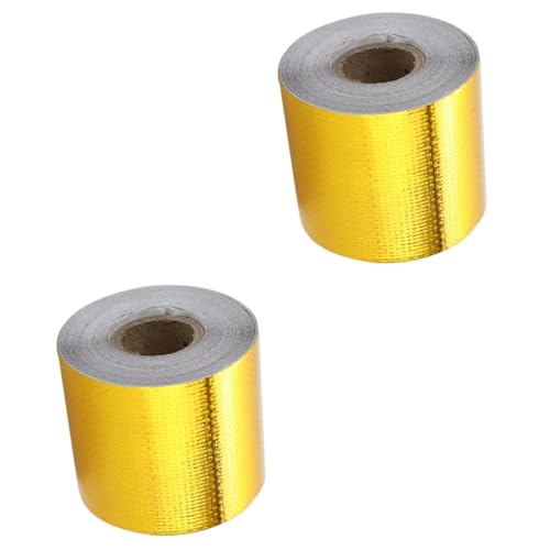Cabilock 2 Stück Streifen aus Aluminiumfolie Hitze Beständig Reparaturband aus Aluminiumfolie auto auspuff klebeband Faserglas-Aluminiumfolienband Grundmaterial: Glasfasergewebe Golden Cabilock 2 Stück Streifen aus Aluminiumfolie Hitze Beständig Reparaturband aus Aluminiumfolie auto auspuff klebeband Faserglas-Aluminiumfolienband Grundmaterial: Glasfasergewebe Golden von Cabilock