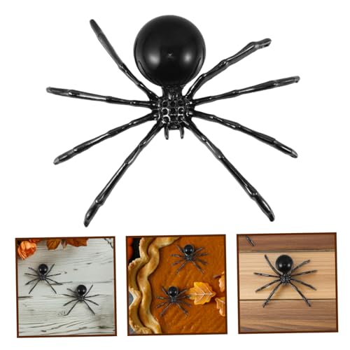 Cabilock 2 Stück Teiliges Halloween Spinnen Deko aus Legierung mit Natürlichem Obsidian Kristallkugel Realistische Tierfigur Vielseitig für und Party zur Stimmungsvollen Festdekoration von Cabilock