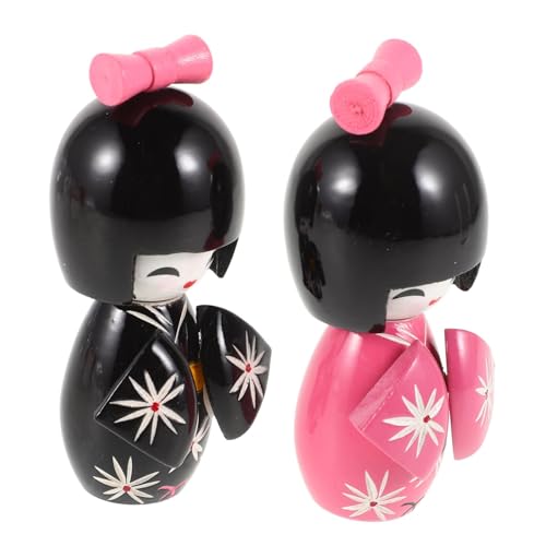 Cabilock 2 Stück Teiliges Holz Puppen Japanischer Kimono Traditionelles Handwerk Tischdekoration Japanische Wohn Restaurant-deko Japanische Kultur Holzfiguren von Cabilock