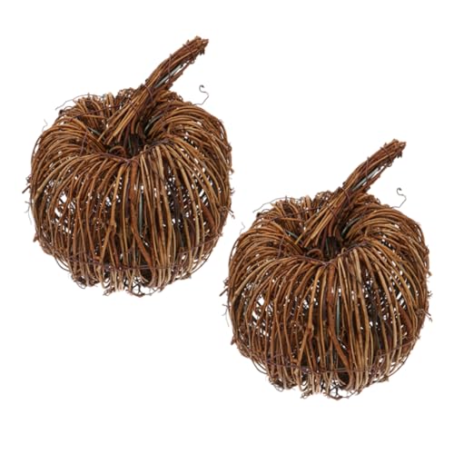 Cabilock 2 Stück Teiliges Rattan Kürbis Handgefertigte Natürliche Herbstdekoration für Halloween und Erntedankfest Leichtes Tragbares Tischdekor mit Klassischem Kürbisdesign für Festliche Cabilock 2 Stück Teiliges Rattan Kürbis Handgefertigte Natürliche Herbstdekoration für Halloween und Erntedankfest Leichtes Tragbares Tischdekor mit Klassischem Kürbisdesign für Festliche von Cabilock