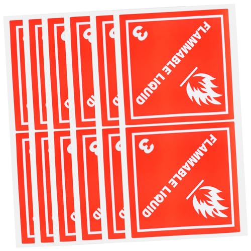 Cabilock 20 Stück Etiketten für brennbare Flüssigkeiten Versandetiketten Aufkleber Du Versandwarnlabels Achtung Zeichen Schild für den Versand brennbarer Flüssigkeiten rot von Cabilock