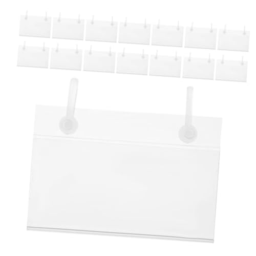 Cabilock 20 Stück Etikettenhalter Preisschildhalter Korbetiketten Aufclipsen Clip Für Korbetiketten Hängende Etiketten Korbanhänger Für Die Organisation Etikettorganisator Pvc Transparent von Cabilock
