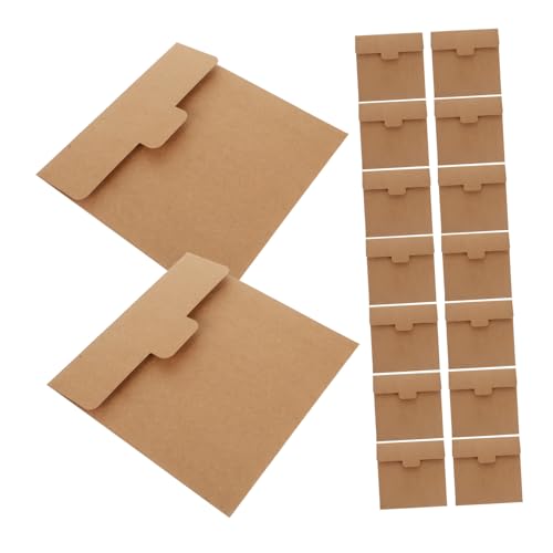 Cabilock 20 Stück Quadratische Kraftpapier Umschläge Dicke Papierhüllen für Einladungen Schlüsselanhänger Kartenverpackung Vielseitig für Scrapbooking und Postkarten von Cabilock