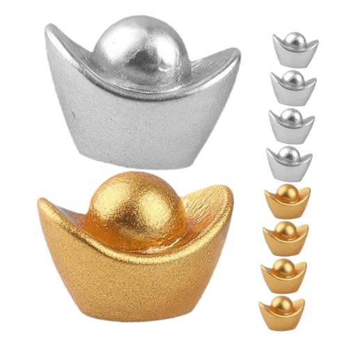 Cabilock 20 Stück Teiliges Mini Feng Shui Yuanbao aus Goldenen und Silbernen Ingot Figuren Dekoratives Chinesisches Glücksbringer Accessoire für Wohlstand Reichtum Positive Stimmung und Cabilock 20 Stück Teiliges Mini Feng Shui Yuanbao aus Goldenen und Silbernen Ingot Figuren Dekoratives Chinesisches Glücksbringer Accessoire für Wohlstand Reichtum Positive Stimmung und von Cabilock