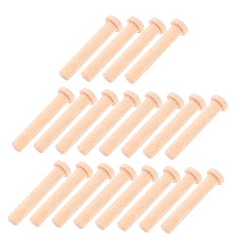 Cabilock 20 Stück Teiliges Mini Holznägel aus Massivem Holz T förmige Rundkopf nägel Kleine Stabile Holznägel für Basteln und Holzarbeiten für Modelleisenbahn und Filigrane DIY projekte von Cabilock