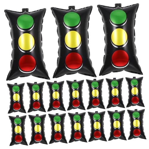 Cabilock 20 Stück Teiliges Verkehrssignal Folienballon Aluminiumfolie Rote-gelbe-grüne Ampel-designs Kinderfreundliche Partydeko für Rennwagen Baustellenfahrzeug-mottopartys von Cabilock