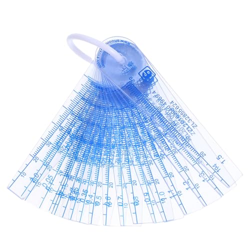 Cabilock 20-teilige transparente Fühlerlehre (0,05–2,0 mm) zur Spaltmessung. Tragbarer PVC-Spalttester mit mehreren Größen für die Inspektion von Brandschutztüren und den technischen Einsatz von Cabilock