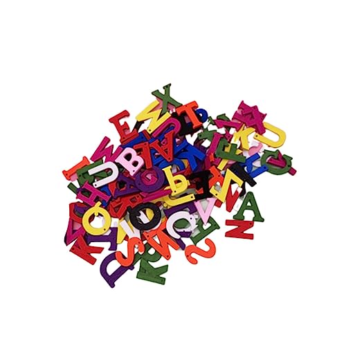 Cabilock 200 Stück Bunte Holzbuchstaben zum Basteln Leichte Glatte Holzscheiben mit Loch für DIY Handwerk Alphabet Deko Wohnkultur Kreative Holzstücke von Cabilock