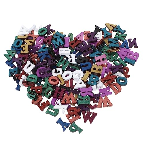 Cabilock 200 Stück Teiliges Holzbuchstaben Hohe Buchstaben in Retro Farben Doppelseitig Bemalt Vielseitige DIY Holzbuchstaben Deko für Wand Regal Party und Wohnraumgestaltung von Cabilock