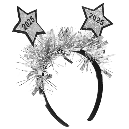 Cabilock Neujahrsgruß-stirnband 2025 Digital Star Silbernes Stirnband Weihnachtsfeier-haarband Für Frauen von Cabilock