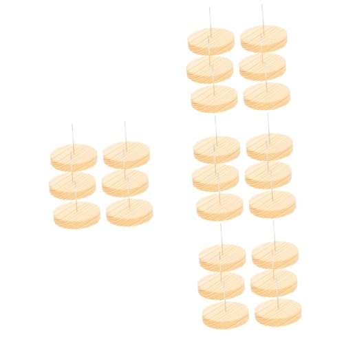 Cabilock 24 Sätze Holzbasis -Ornament Spielzeugpuppen unterstützen Desktop-Display-Basis Präsentationsständer für Häkelpuppen Modellpuppen mit Ständer Puppenfigurenständer Metall von Cabilock