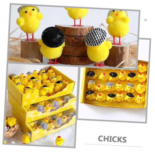 Cabilock 24 Stück Teiliges Kleine Plüschküken Osterdekoration Weiche Mini Küken aus Stoff Buntes Deko für Haus und Büro Niedliche Kuscheltiere für Frühlingsfest von Cabilock