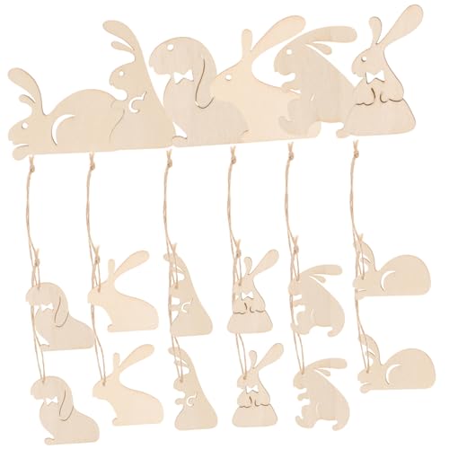 Cabilock 25 Stück Teiliges Osterhase Holzscheiben zum Bemalen Handliche DIY Holzchips für Frühlingsdeko Sichere Holzmotive für Kreative Bastelarbeiten und Festliche Wohnaccessoires von Cabilock