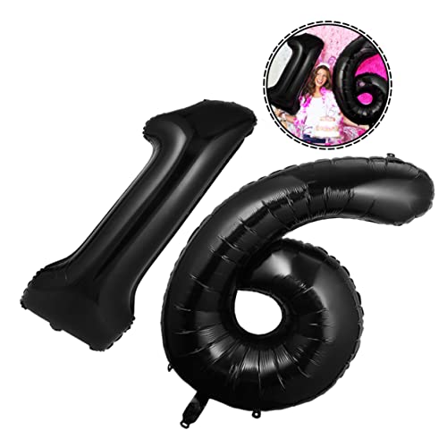 Cabilock 2St Digitaler Aluminiumfolienballon Zahlendesign-Ballon Luftballons mit schwarzen Buchstaben celebrations feierstahl Zahlenballons hochzeitsdeko dekorativer Luftballon Partyballons von Cabilock