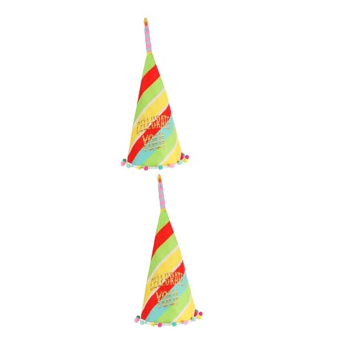 Cabilock 2St Geburtstagsparty-Hut partyhüte kinder farbkappen geburtstagsdeko dekorativer Geburtstagshut Partyhüte für Kindergeburtstage tragbar konische Kappe Geschenk Stoffmütze schmücken von Cabilock