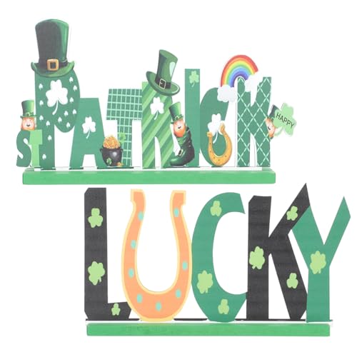 Cabilock 2 Stück St Patricks Day Kleeblatt Irisches Schreibtisch-Holz-schmuckdekorative Ornamente Für Den St Patricks Day Zufälliger Stil Cabilock 2 Stück St Patricks Day Kleeblatt Irisches Schreibtisch-Holz-schmuckdekorative Ornamente Für Den St Patricks Day Zufälliger Stil von Cabilock