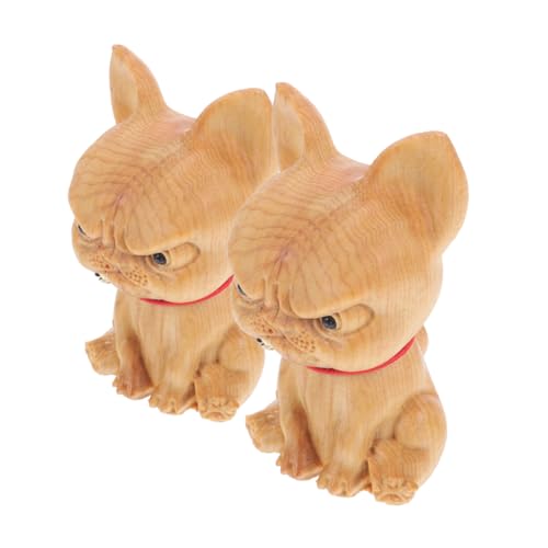 Cabilock 2Stücke Bulldoggen Holzfigur Teiliges Geschnitzte Hundestatue für Natürliche Holzornamente für Wohn und Büroschmuck Cabilock 2Stücke Bulldoggen Holzfigur Teiliges Geschnitzte Hundestatue für Natürliche Holzornamente für Wohn und Büroschmuck von Cabilock