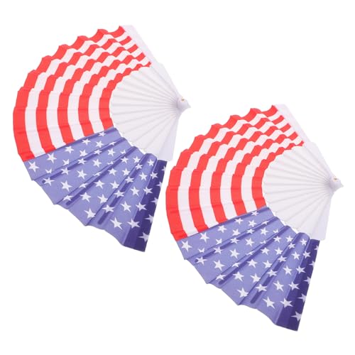 Cabilock 2Stücke Faltbare Handfächer im Amerikanischen Flaggen Design für Unabhängigkeitstag Patriotische Dekorationen für Partys und Festlichkeiten Leicht Tragbar von Cabilock
